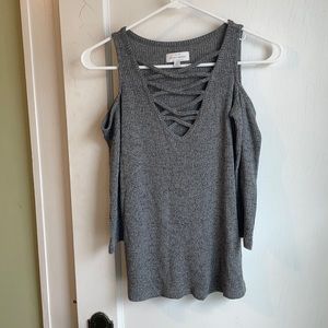 Lucky Brand Open Shoulder 3/4 Sleeve Shirt